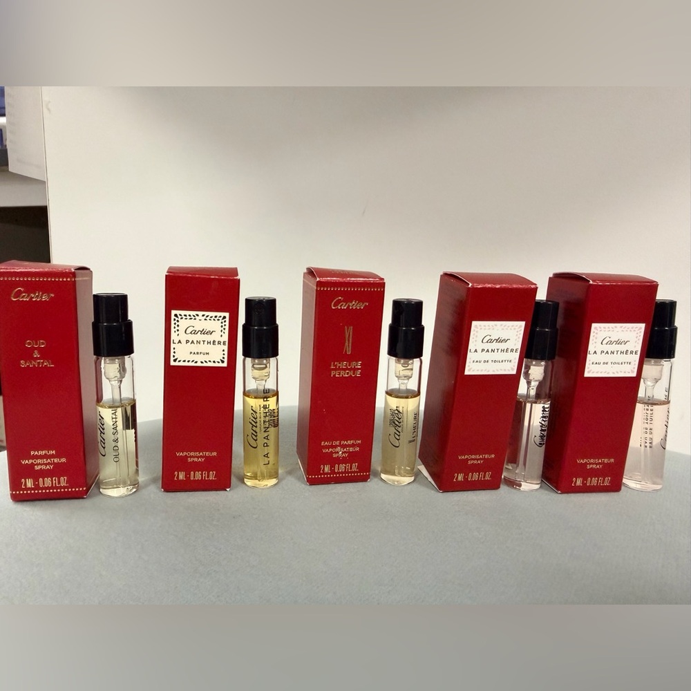 Cartier La Panthère, L'Heure Perdue, Oud & Santal Perfume Samples